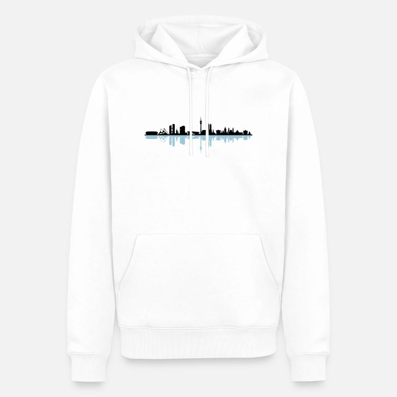 Skyline - München - Männer Premium Bio Hoodie - Weiß