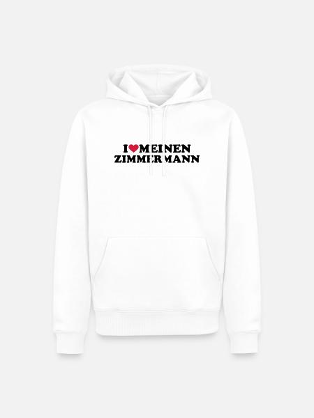 Zimmermann - Männer Premium Bio Hoodie - Weiß