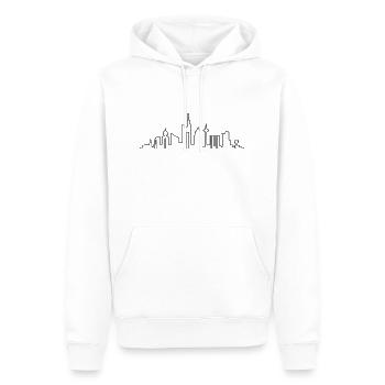 Skyline - Frankfurt am Main - Männer Premium Bio Hoodie - Weiß - Vorne - Nico (187cm)