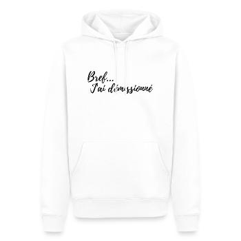 Bref j'ai démissionné humour - Sweat à capuche Premium bio Homme - blanc - Devant - Nico (187cm)