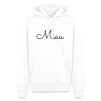 MIAU - Männer Premium Bio Hoodie - Weiß - Vorne - Nico (187cm)