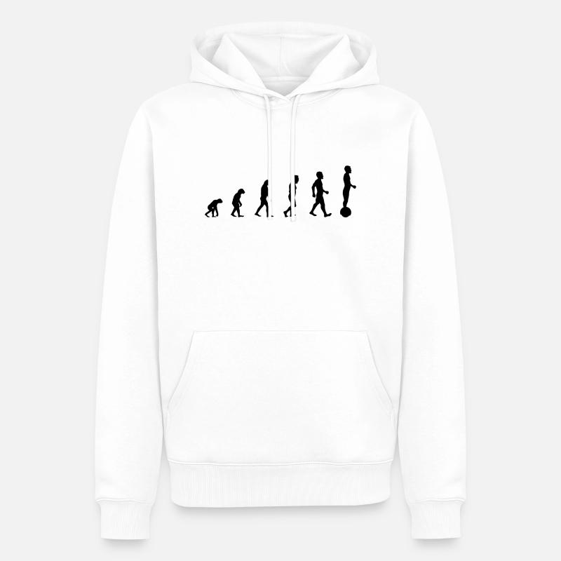 Gyroroue évolution - Sweat à capuche Premium bio Homme - blanc