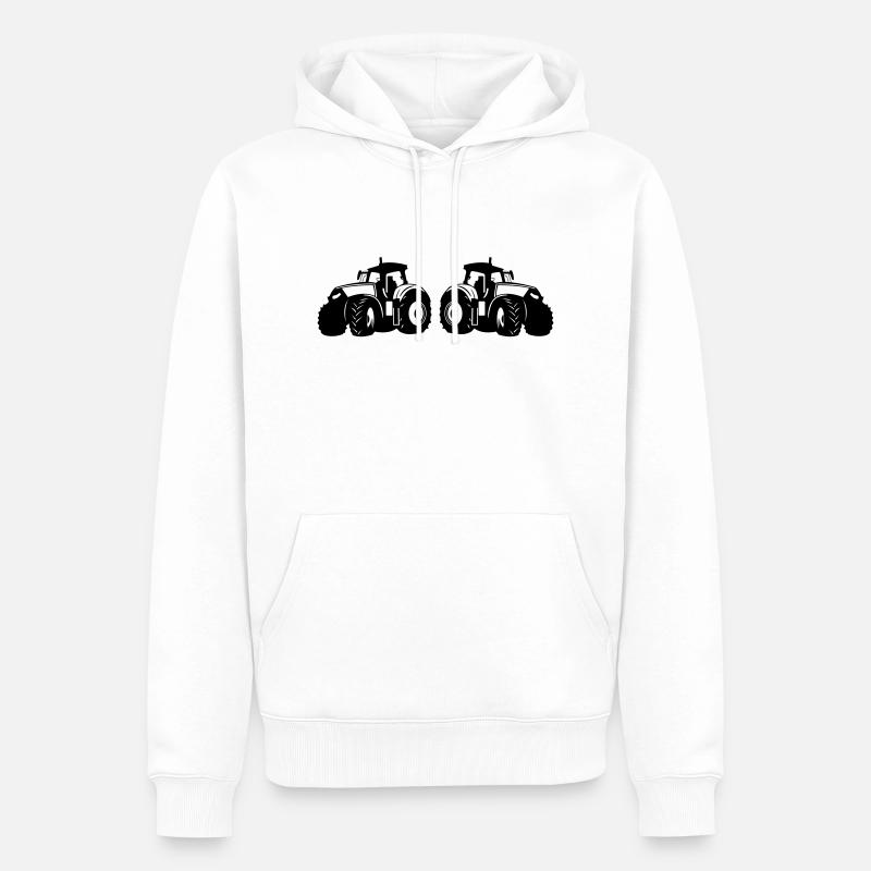 Traktor - Männer Premium Bio Hoodie - Weiß