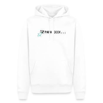Papa geek humour famille - Sweat à capuche Premium bio Homme - blanc - Devant - Nico (187cm)