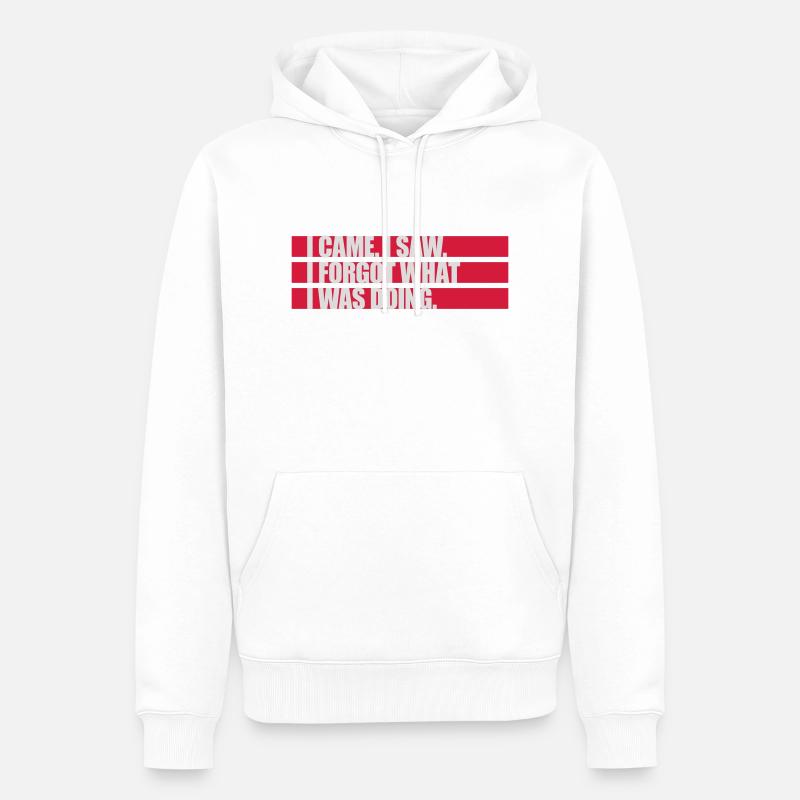 Je suis venu voir oublier - Sweat à capuche Premium bio Homme - blanc