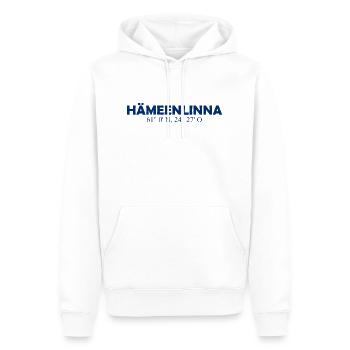 Hämeenlinna Finland Coordinates Longitude Latitude - Männer Premium Bio Hoodie - Weiß - Vorne - Nico (187cm)
