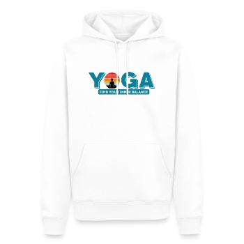 Yoga - A moment of relaxation - Sweat à capuche Premium bio Homme - blanc - Devant - Nico (187cm)