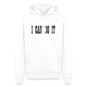 i can do it - Sweat à capuche Premium bio Homme - blanc - Devant - Nico (187cm)