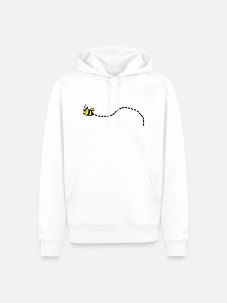 Bee - Men’s Premium Organic Hoodie - white