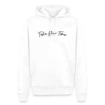 Take Your Time - Männer Premium Bio Hoodie - Weiß - Vorne - Nico (187cm)