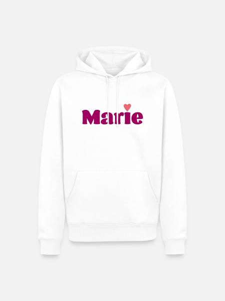 Marie with Heart Gift - Men’s Premium Organic Hoodie - white