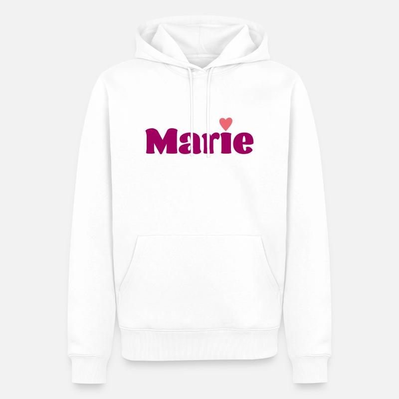 Marie mit Herz Geschenk - Männer Premium Bio Hoodie - Weiß