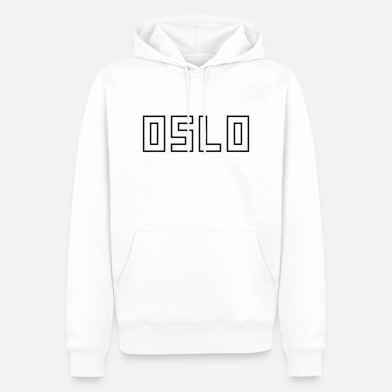 Oslo - Felpa con cappuccio ecologica premium da uomo - bianco