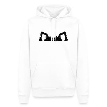 bagger 2 - Männer Premium Bio Hoodie - Weiß - Vorne - Nico (187cm)