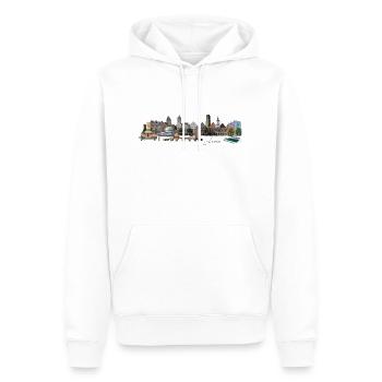 Jena Skyline - Männer Premium Bio Hoodie - Weiß - Vorne - Nico (187cm)
