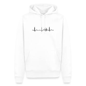 ECG HEARTBEAT CUPCAKE black - Men’s Premium Organic Hoodie - white - Front - Nico (187cm)