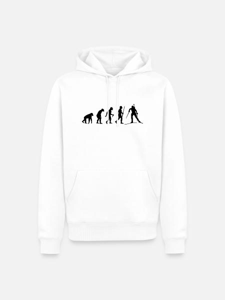 Biathlon Evolution - Männer Premium Bio Hoodie - Weiß