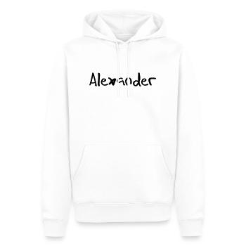 alexander - Männer Premium Bio Hoodie - Weiß - Vorne - Nico (187cm)