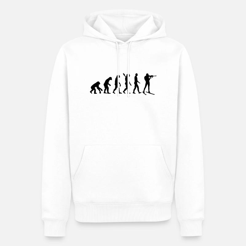 Évolution Biathlon - Sweat à capuche Premium bio Homme - blanc