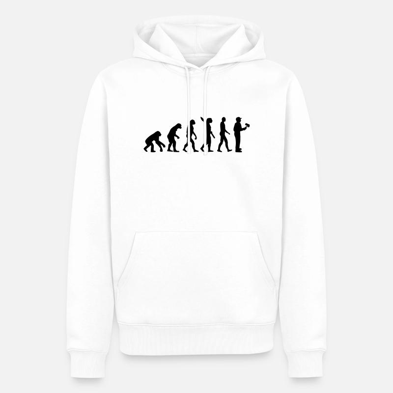 Maler Evolution - Männer Premium Bio Hoodie - Weiß