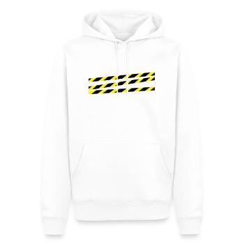 construction__f2 - Männer Premium Bio Hoodie - Weiß - Vorne - Nico (187cm)