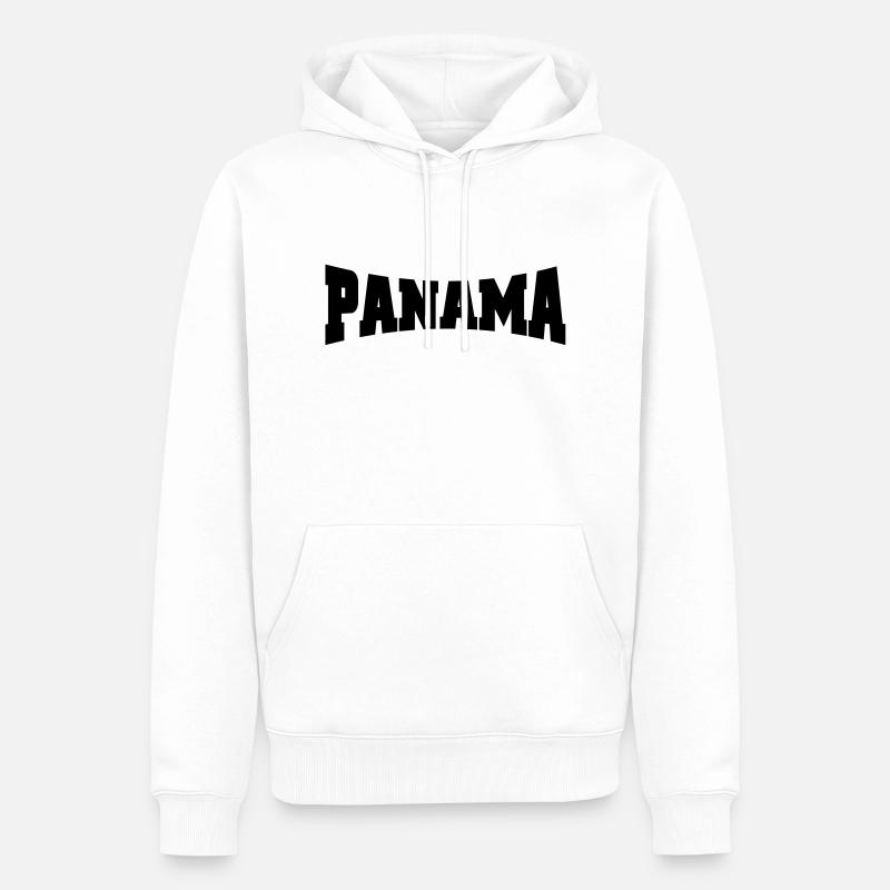 Panama lettrage - Sweat à capuche Premium bio Homme - blanc