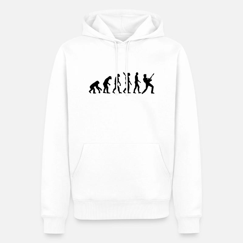 Évolution Musicien - Sweat à capuche Premium bio Homme - blanc