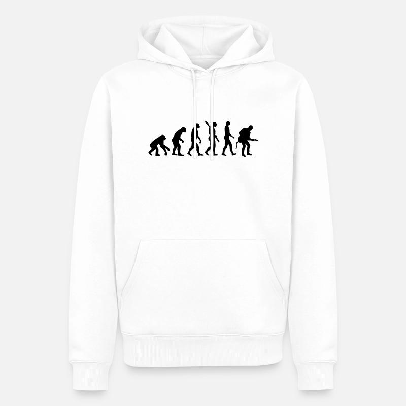 Evolution Rock Musiker - Männer Premium Bio Hoodie - Weiß