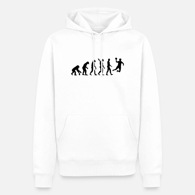 Évolution Handball - Sweat à capuche Premium bio Homme - blanc