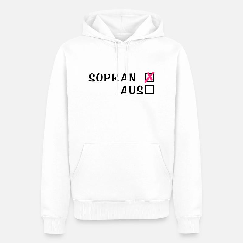 Sopr an oder aus - Männer Premium Bio Hoodie - Weiß