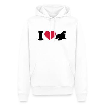 I love Morse - Sweat à capuche Premium bio Homme - blanc - Devant - Nico (187cm)