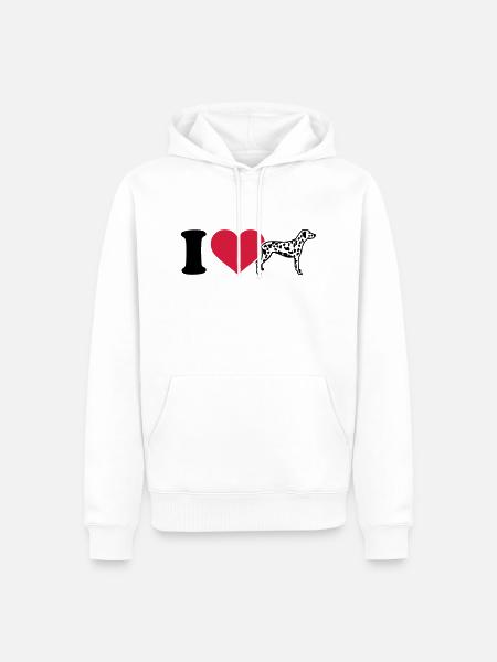 Dalmatiner - Männer Premium Bio Hoodie - Weiß