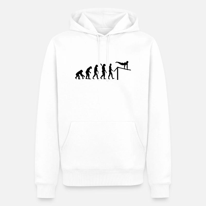 Évolution Gymnastique - Sweat à capuche Premium bio Homme - blanc