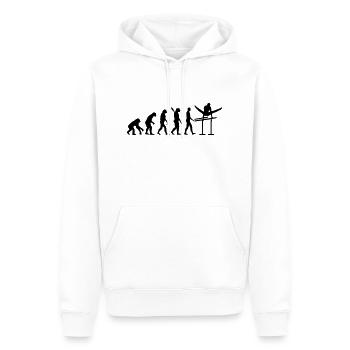 Évolution Gymnastique - Sweat à capuche Premium bio Homme - blanc - Devant - Nico (187cm)