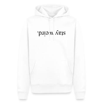 Stay Weird - Men’s Premium Organic Hoodie - white - Front - Nico (187cm)
