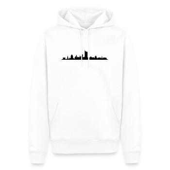 Skyline Leipzig - Männer Premium Bio Hoodie - Weiß - Vorne - Nico (187cm)