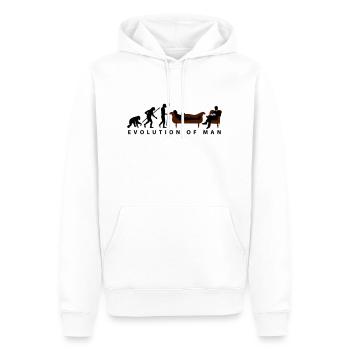evolution_therapeut_psychologe_11_2016_a - Männer Premium Bio Hoodie - Weiß - Vorne - Nico (187cm)