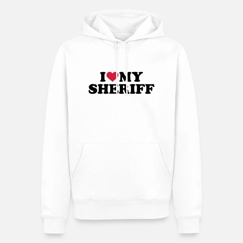 Sheriff - Sweat à capuche Premium bio Homme - blanc