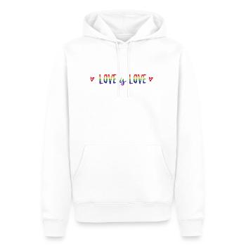 Love is love heart cool saying gay pride LGBT - Men’s Premium Organic Hoodie - white - Front - Nico (187cm)