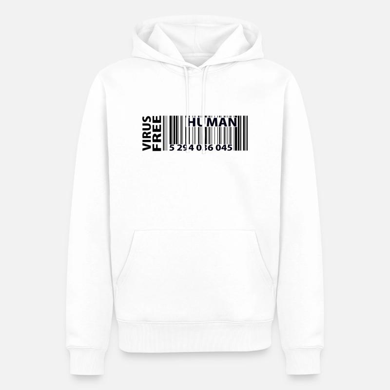 Code Bar Mensch - Männer Premium Bio Hoodie - Weiß