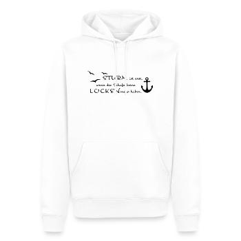 Sturm und Locken - Männer Premium Bio Hoodie - Weiß - Vorne - Nico (187cm)