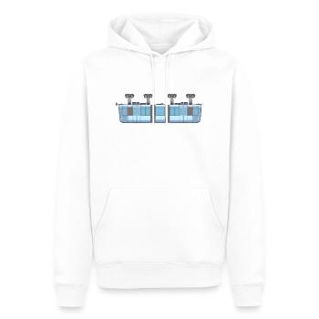 Schwebebahn kurz pixelart - Männer Premium Bio Hoodie - Weiß - Vorne - Nico (187cm)