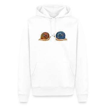 Escargots - Sweat à capuche Premium bio Homme - blanc - Devant - Nico (187cm)