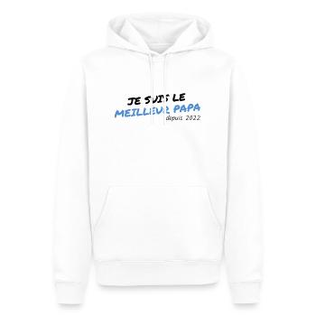 je suis le meilleur papa depuis 2022 - Sweat à capuche Premium bio Homme - blanc - Devant - Nico (187cm)