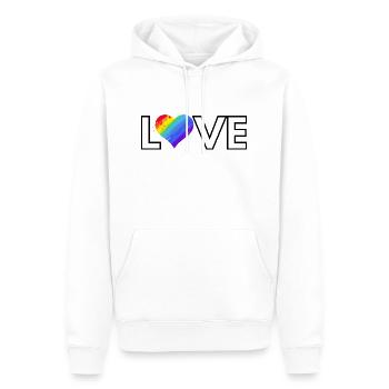 Love - Männer Premium Bio Hoodie - Weiß - Vorne - Nico (187cm)