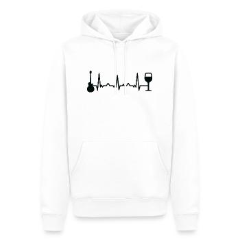 Wein-Heartbeat-Gitarre - Gu - Männer Premium Bio Hoodie - Weiß - Vorne - Nico (187cm)