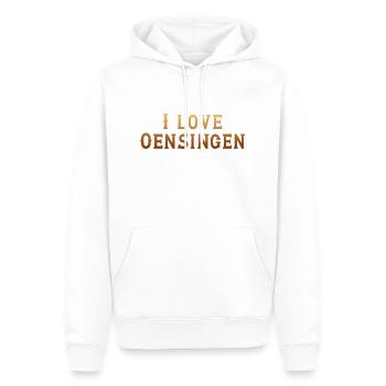 Oensingen - Männer Premium Bio Hoodie - Weiß - Vorne - Nico (187cm)