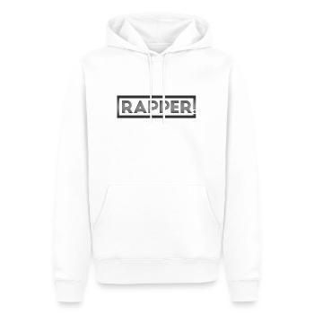 Rapper - Men’s Premium Organic Hoodie - white - Front - Nico (187cm)