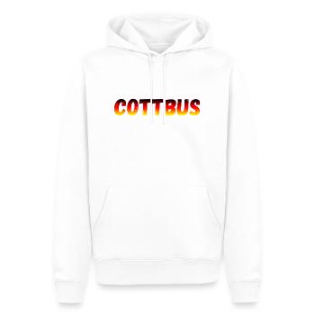 Cottbus - Männer Premium Bio Hoodie - Weiß - Vorne - Nico (187cm)