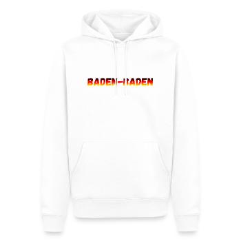 Baden Baden - Men’s Premium Organic Hoodie - white - Front - Nico (187cm)